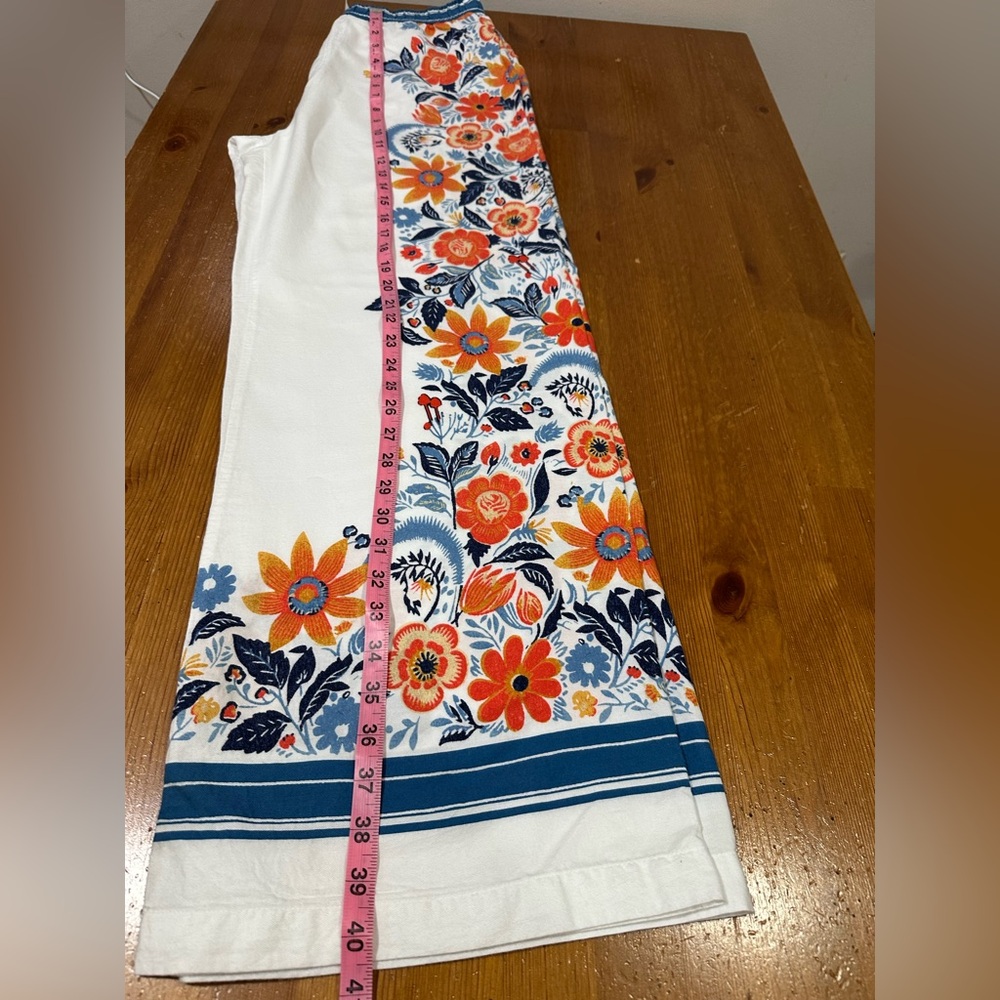 Anthropologie Floral White and Blue Pajama Set - Picture 8 of 12
